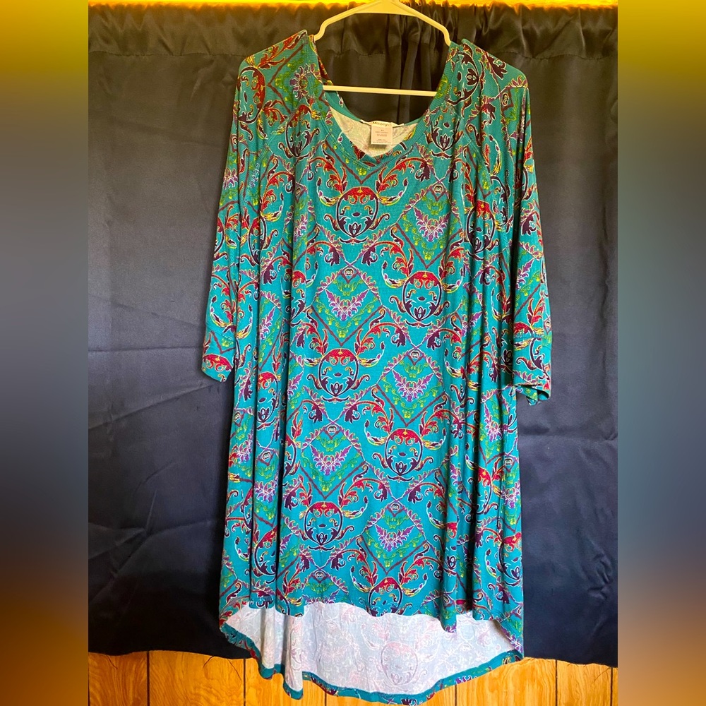 2XL Colorful Long Sleeve Blouse